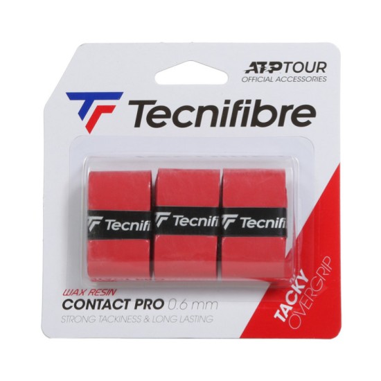 Tecnifibre Pro Contact Overgrips x 3 Red