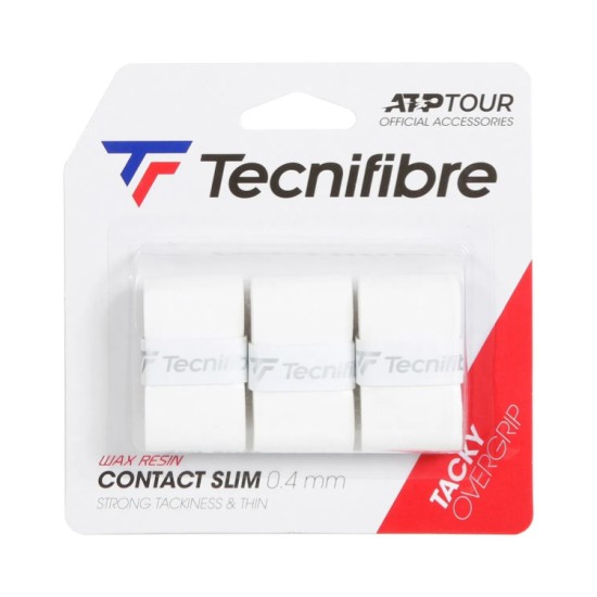 Tecnifibre Pro Contact Slim Overgrips x 3 White