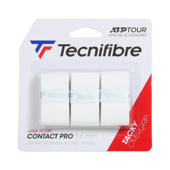Tecnifibre Pro Contact Overgrips x 3 White