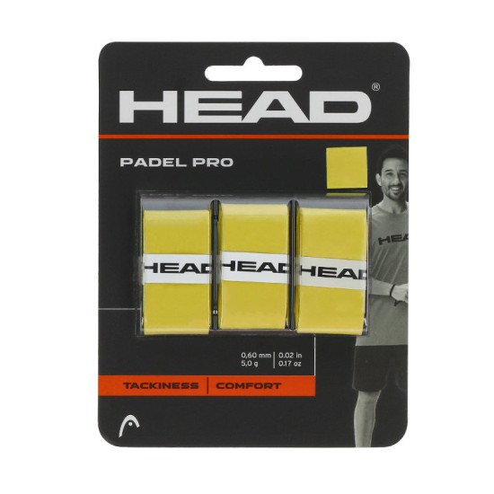 Head Padel Pro Overgrips x 3 Κίτρινο