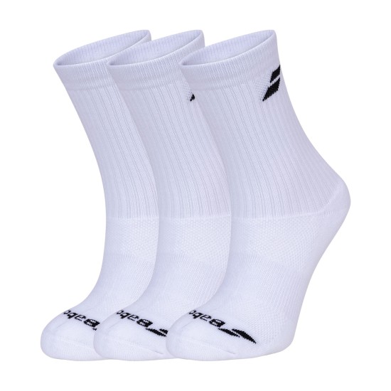 Babolat Logo Socks x 3 White