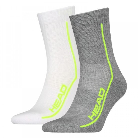 Head Performance Short Crew Κάλτσες x 2 Grey Melange/White