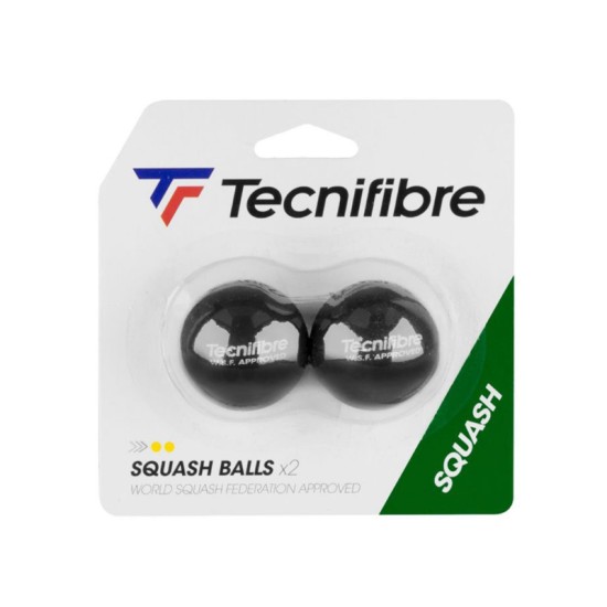 Tecnifibre Squash Balls Double Yellow Dot - 2B