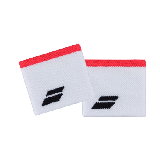 Babolat Logo Wristbands White/Strike Red
