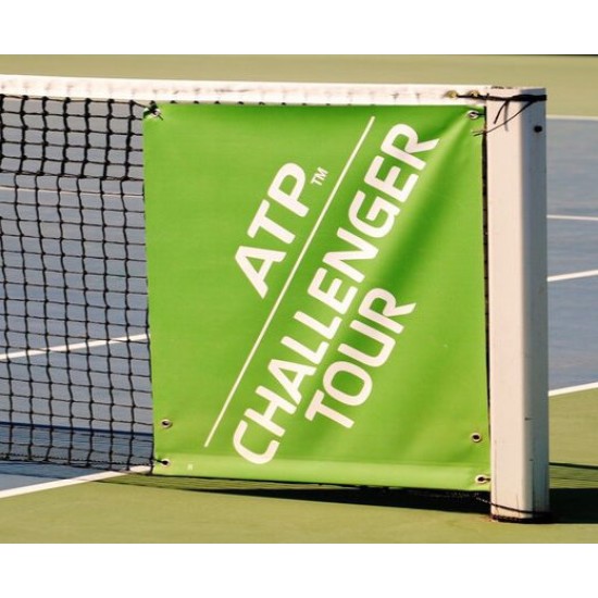 Banner για το φιλέ τέννις με εκτυπωμένο λογότυπο 